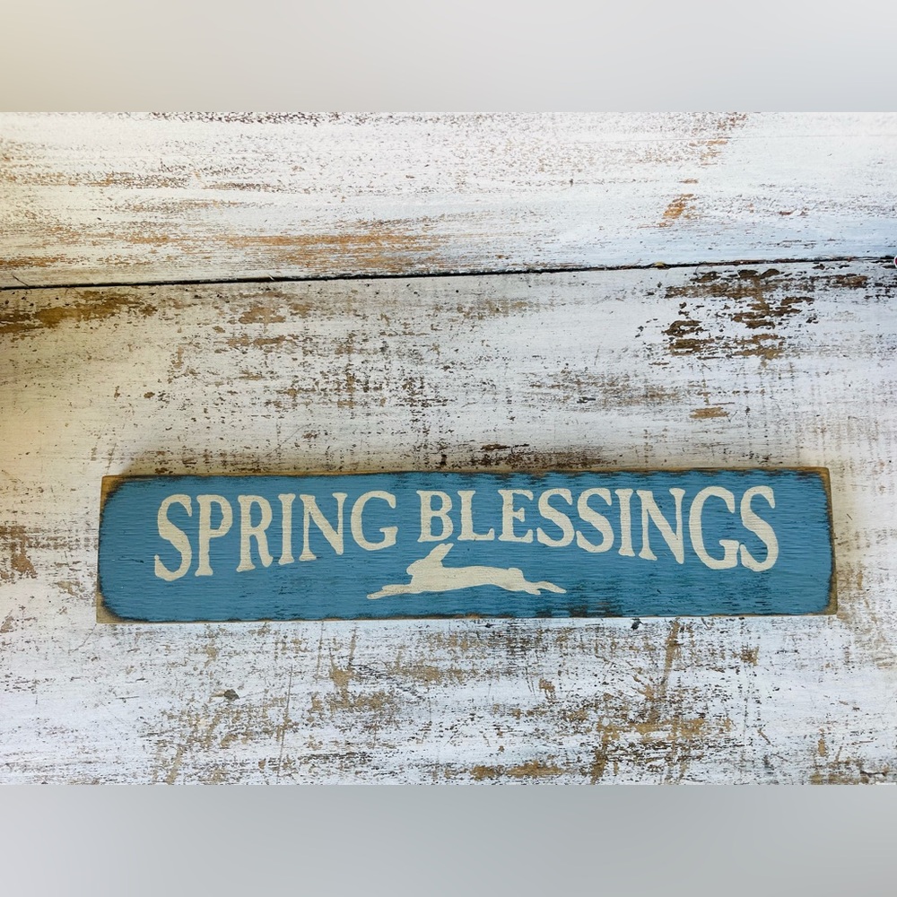 *Spring Blessings Sign, Blue - Picture 8 of 11